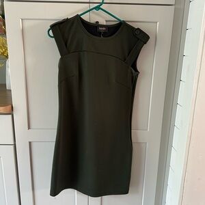 Dark green pencil dress.  Laundry
